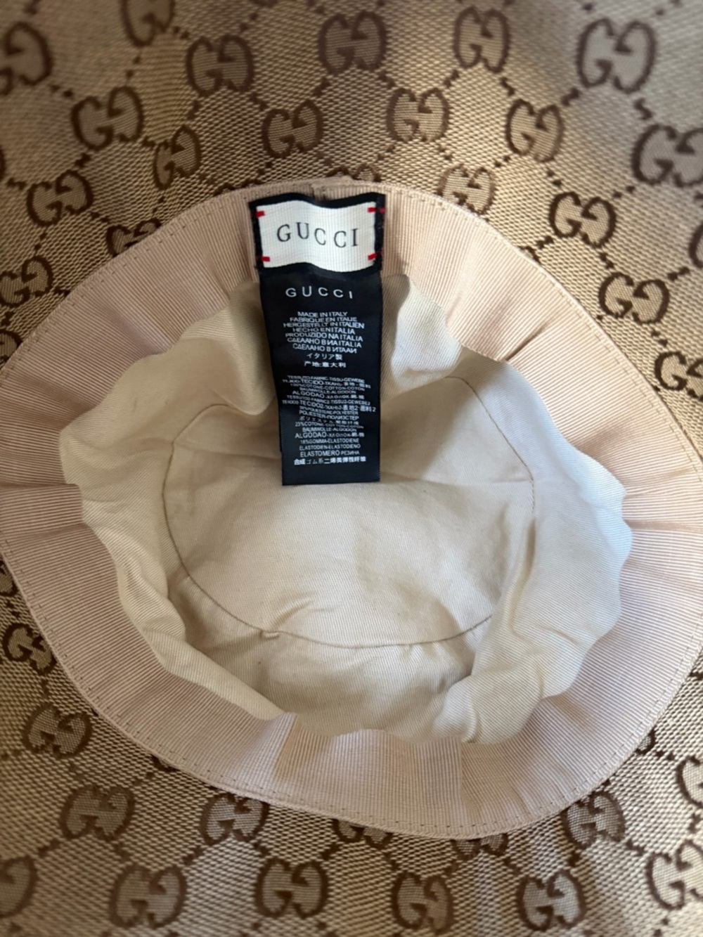 Gucci Brown GG Monogram Bucket Hat - Picture 5 of 7